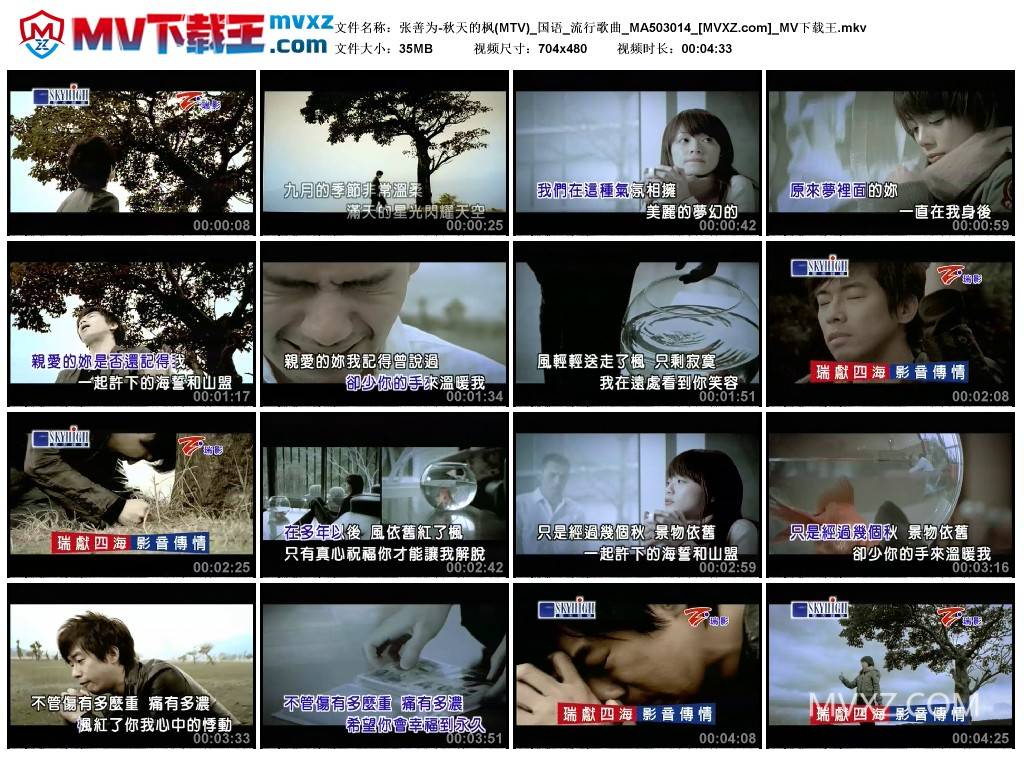 张善为-秋天的枫(MTV)_国语_流行歌曲_MA503014